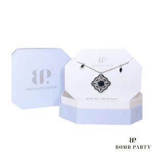 Bomb Party - Neckline Negotiator - Black Onyx on Rhodium Plating